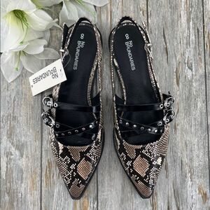 Women's Strappy Dressy Snakeskin Flats Shoes Size 8
